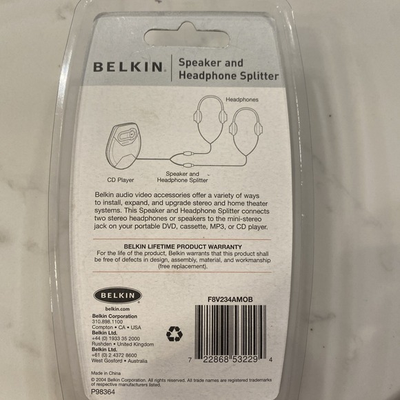 Belkin Speaker And Headphone Splitter NEW - Picture 2 of 2